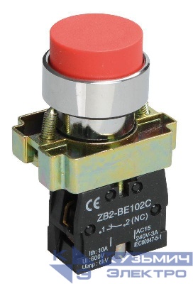 Кнопка LAY5-BL42 1НЗ без подсветки красн. KARAT IEK BBT71-BL-K04