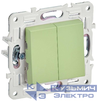 Выключатель 2-кл. SKANDY 10А SK-V04G мятный IEK SK-V20-0-10-K06