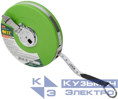 Рулетка 20м фибергласовая лента корпус пластик. зел. FIT 17570