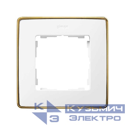 Рамка 1-м Simon82 Detail золото/бел. Simon 8201610-245