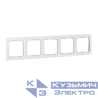 Рамка 5-м Стокгольм бел. с линией цвета шампань EKF EAM-G-306-20