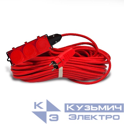 Удлинитель 3х20м с заземл. 16А IP44 3.5кВт КГ 3х1.5 с защ. крышкой АРКТИК морозостойкий DOMTOK 2600