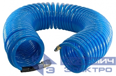 Шланг полиуретановый спиральный с фитингами рапид, 6,5х10 мм, 20м