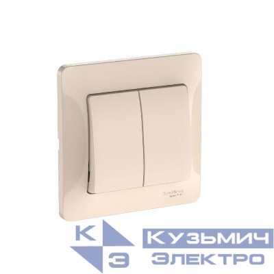 Выключатель 2-кл. Glossa (сх. 5) 10AX быстрозажим. клем. в сборе беж. SE GSL000252S
