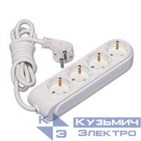 Удлинитель 4х2м с заземл. 16А IP20 защ. шторки Makel N4210033