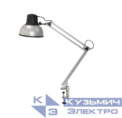 Светильник Бета-К настол. на струбцине 60Вт без лампы ЛОН Е27 серебр. Трансвит 000000000086