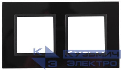 Рамка 2-м 14-5102-05 стекло Elegance черный+антрацит ЭРА Б0034492