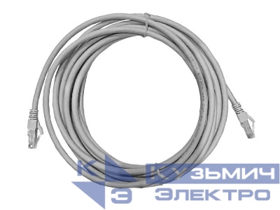 Патч-корд UTP4 cat.6a, 5.0м, литой коннектор, серый, LSZH, NETKO Expert CKC