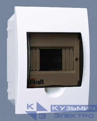 Корпус встраиваемый ЩРВ-П-6 22х17х9 6мод. IP41 пластик. DEKraft 31002DEK