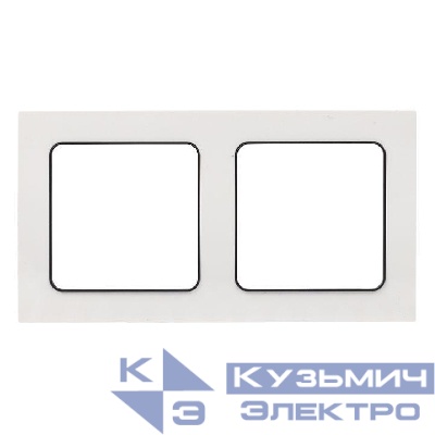 Рамка 2-м Стокгольм бел. с линией цвета черн. PROxima EKF EXM-G-305-10