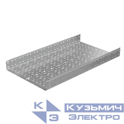 Лоток листовой перфорированный 600х100 L3000 сталь 1.2мм "БЫСТРЫЙ МОНТАЖ ПЛЮС" LPplus100-600-1.2-3000 оцинк. КМ PL0288