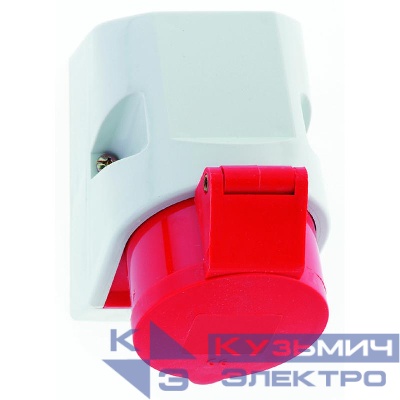 Розетка настенная 16А 5п 3P+N+PE 400В IP44 180град. 100х75 Quick-Connect Bals 11906