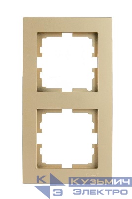 Рамка 2-м VESNA вертикал. без вставки зол. LEZARD 742-3600-152