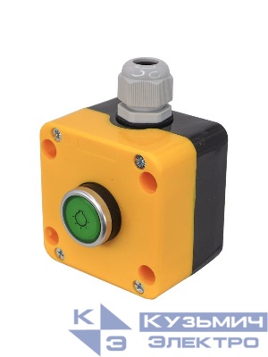 Пост управления ПКУ-22-1W1M-65У1 1 цилиндр с подсветкой 220В AC НО IP65 зел. Электротехник ET014868
