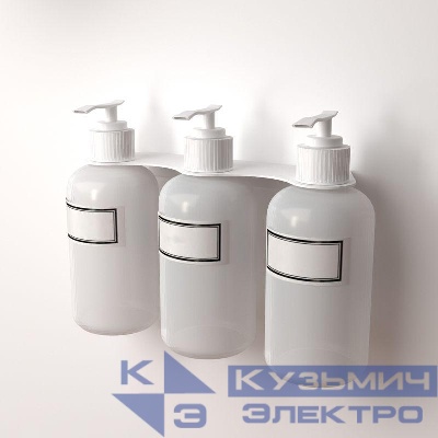Держатель дозатора для жидкого мыла и шампуней на 3 флакона настенный бел. Rexant 38-0702