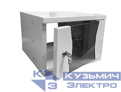 Шкаф настенный 10" 4U серия COMPACT (315х325х225), передняя дверь стекло, серый, Netko