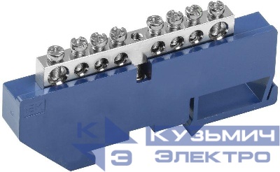 Шина нулевая на DIN-изол. Ni ШНИ-6х9-8-Д-С IEK YNN10-08-D-K07-N