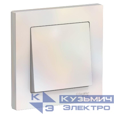 Выключатель 1-кл. СП AtlasDesign 10А IP20 (сх. 1) 10AX в сборе жемчуж. SE ATN000412