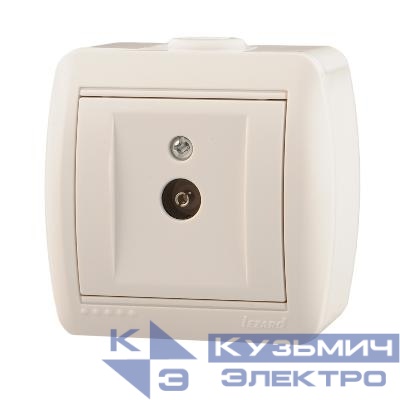 Розетка телевизионная проходная TV ОП Nata бел. LEZARD 710-0200-129