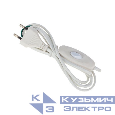 Шнур сетевой 1.8м с выключателем без розетки бел. блист. Rexant 06-3251