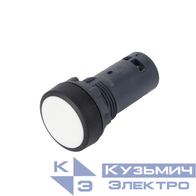 Кнопка моноблочная SB7 22мм с возвратом пластик 1НО IP65 бел. SE SB7NA11