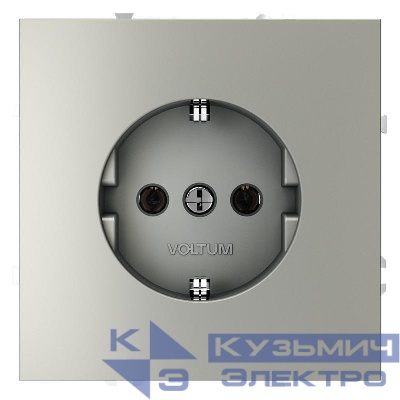 Розетка 1-м СП S70 16А с заземл. механизм сталь Voltum VLS040105