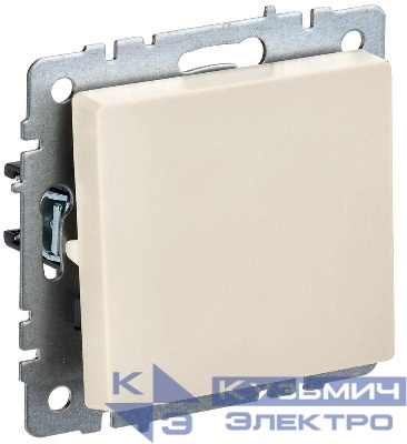 Выключатель проходной 1-кл. СП BRITE ВС10-1-6-БрКр 10А механизм беж. IEK BR-V12-0-10-K10