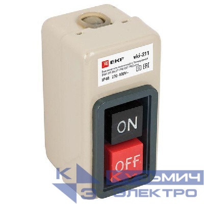 Выключатель кнопочный с блокировкой ВКИ-211 3п 6А IP40 PROxima EKF vki-211