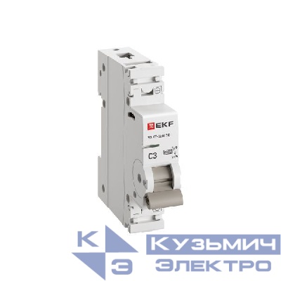 Выключатель автоматический модульный 1п C 3А 6кА ВА 47-63N DC PROxima EKF M63DC613C