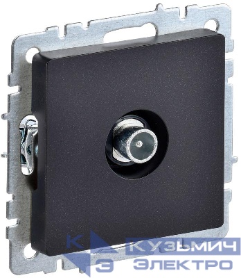 Розетка телевизионная проходная TV СП Brite РТВ10-0-БрЧ механизм черн. IEK BR-A10-P-K02