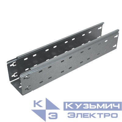 Лоток листовой перфорированный 100х100 L3000 сталь 0.7мм "БЫСТРЫЙ МОНТАЖ ПЛЮС" LPplus100-100-0.7-3000 оцинк. КМ PL0262