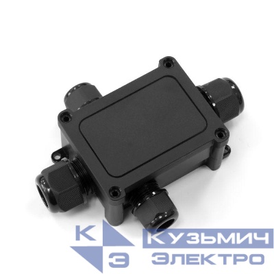 Коробка распределительная ОП 135х96х42 4-вводная IP68 ПА66 40А 450В d5-14мм черн. Промрукав PR08.13149