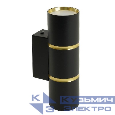 Светильник ML1860 35Вт 2хGU10 230В настен. черн. зол. FERON 48649