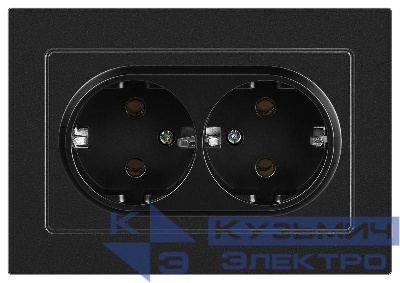 Розетка 2-м СП Accent 6-205-05 16А IP20 250В 2P+E Schuko AL/CU антрацит Intro Б0063494