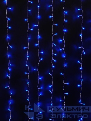 Гирлянда "Занавес" LDCL544-B-E 544 син. светодиодов 1.5х2.2м 16 нитей соединяемый до 8шт для помещений SHLights 4690601035561