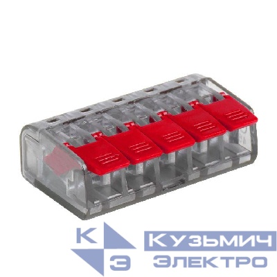 Клемма строительно-монтажная СМК 221-415 5-проводная 0.2-4кв.мм (уп.50шт) PROxima EKF plc-smk-221-415