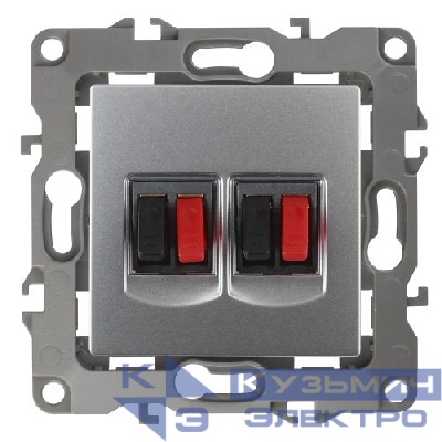 Розетка аудио 2мод. 12-3112-03 алюм. ЭРА Б0027463