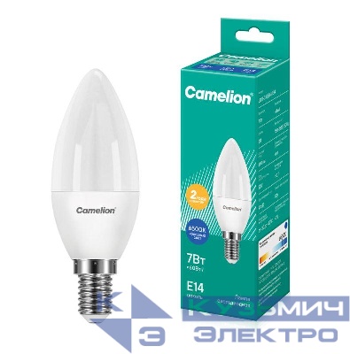 Лампа светодиодная LED7-C35/865/E14 7Вт 220В Camelion 12648