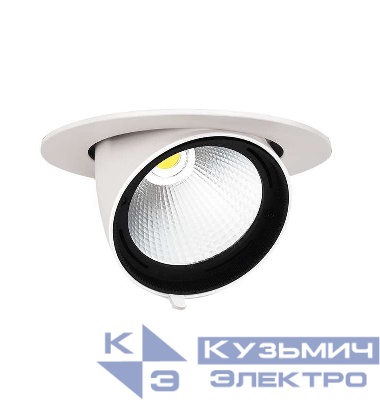 Светильник светодиодный PLED DL4 WH Downlight 40Вт 4000К IP40 24град. ДВО встраив. поворотн. Pro+ JazzWay 5021921