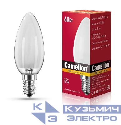 Лампа накаливания MIC B FR 60Вт E14 Camelion 9866