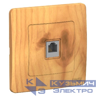 Розетка телефонная 1-м СП Blanca RJ11 ясень SE BLNIS011005