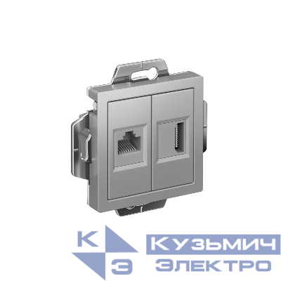 Розетка 2-м СП AtlasDesign HDMI + RJ45 кат.5E механизм алюм. SE ATN000382