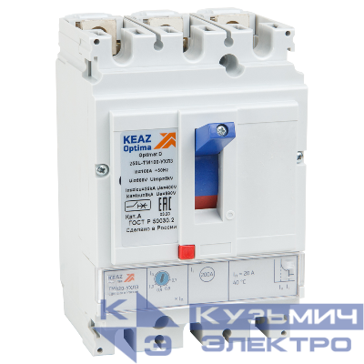 Выключатель автоматический 3п 125А диапазон уст. 100...250А 40кА OptiMat D250N-TM125-УХЛ3 КЭАЗ 291431