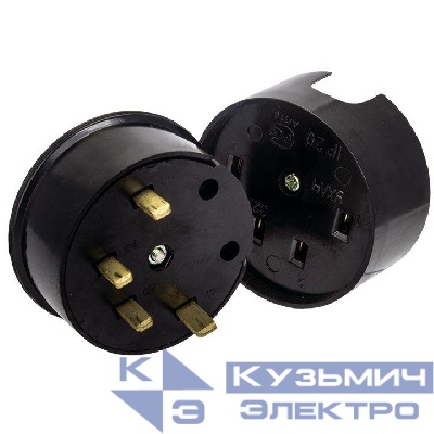 Разъем 1-м ОП РШ-ВШ 32А IP20 3P+PE 380В карболит. черн. PROxima EKF AS-380-O-04