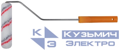 Валик полиакрил. "мини" профи с серой и красной полосками диам. 15/35мм ворс 10мм 150мм бел. FIT 02673