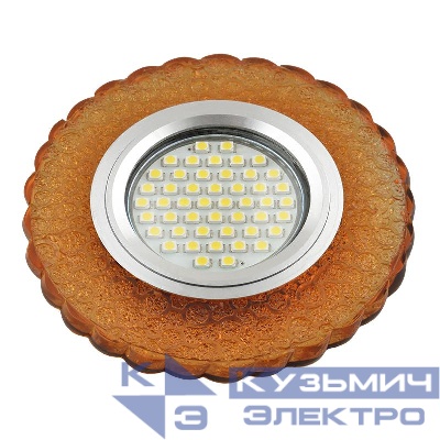 Светильник DLS-L140 GU5.3 GLASSY/GOLD GU5.3 встраив. доп. светодиод. подсветка 3Вт без лампы стекло Fametto UL-00003875