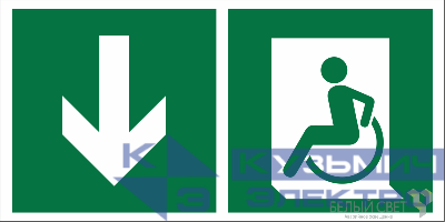 Знак безопасности BL-2010B.E71 "Указатель двери эвакуац. выхода (лев.) для МГН" Белый свет a18348
