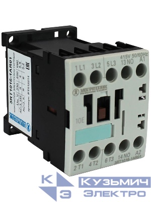Контактор электромагнитный 3RT1016-1AR01 3-пол. 9А AC-3 4кВт/400В 1НO 415В AC 50/60Гц типоразмер S00 винт. клеммы IP20 Электротехник ET012214