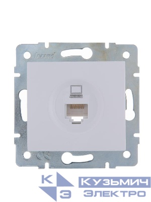 Розетка компьютерная 1-м СП Karina RJ45 механизм бел. LEZARD 707-0288-139
