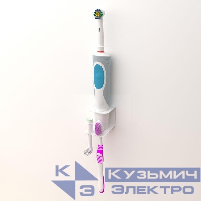 Держатель для хранения электрических зубных щеток и насадок монтаж без сверления бел. Rexant 38-0716